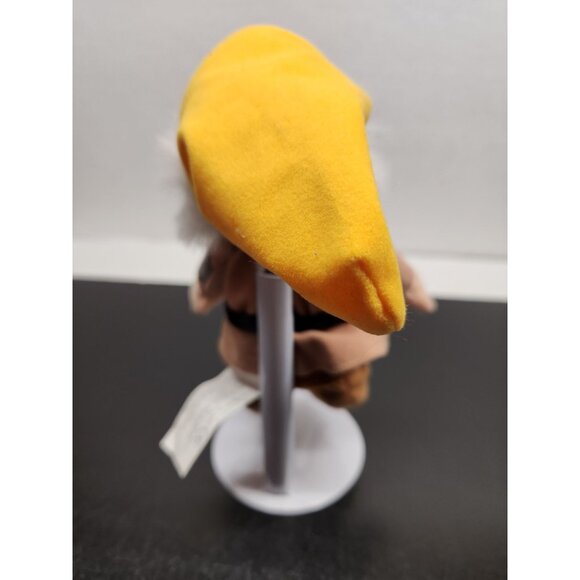 Disney Snow White Sneezy Dwarf Plush Toy 8" Brown & Yellow Soft Fuzzy - Picture 4 of 11